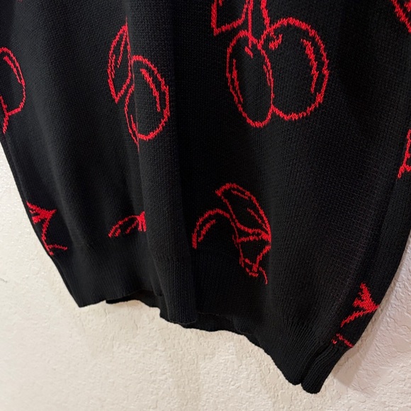 WESC,Size XL,Black Sweater with Red Cherry Pattern - Picture 9 of 17